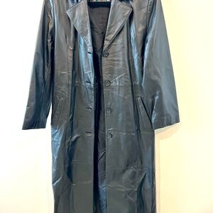 Leather trench coat
